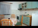 Apartmány DeMar - 70m from sea: A1-crveni(4), A2-zeleni(3), A3-plavi(3) Splitska - Ostrov Brač  - Apartmán - A2-zeleni(3): kuchyně a jídelna
