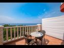 Apartmány a pokoje Villa Bouganvillea - sea view & garden: A1 Deluxe (2+1), A2 Superior (2+1), A3 Comfort (2+1), A4 Premium (2+1), R1 Deluxe (2), R2 Comfort (2) Mlini - Riviera Dubrovnik  - Pokoj - R1 Deluxe (2): výhled z terasy
