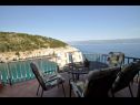 Prázdninový dům/vila Bernardica - on cliffs above sea: H(6+2) Vrbnik - Ostrov Krk  - Chorvatsko  - výhled z terasy (dům a okolí)