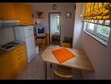 Apartmány Daju - 3 colours: A1 plavi(2+2), A2 žuti(4+1), A3 narančasti(2) Ždrelac - Ostrov Pašman  - Apartmán - A3 narančasti(2): kuchyně a jídelna