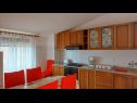 Apartmány Jase - 30 m from beach : SA1-crvena kuhinja(2), A2(4), SA3(2+1), SA4-bijela kuhinja(2) Lukovo Šugarje - Riviera Senj  - Apartmán - A2(4): kuchyně a jídelna